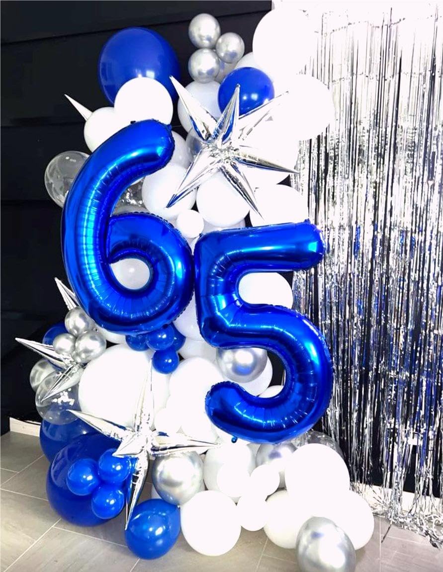 Giant Navy Blue 60 Balloon Number 40 Inch, 60 Number Balloons Birthday Supplies, 60 Year Old Birthday Party Celebration, 60 Balloons Graduations Anniversary Decorations