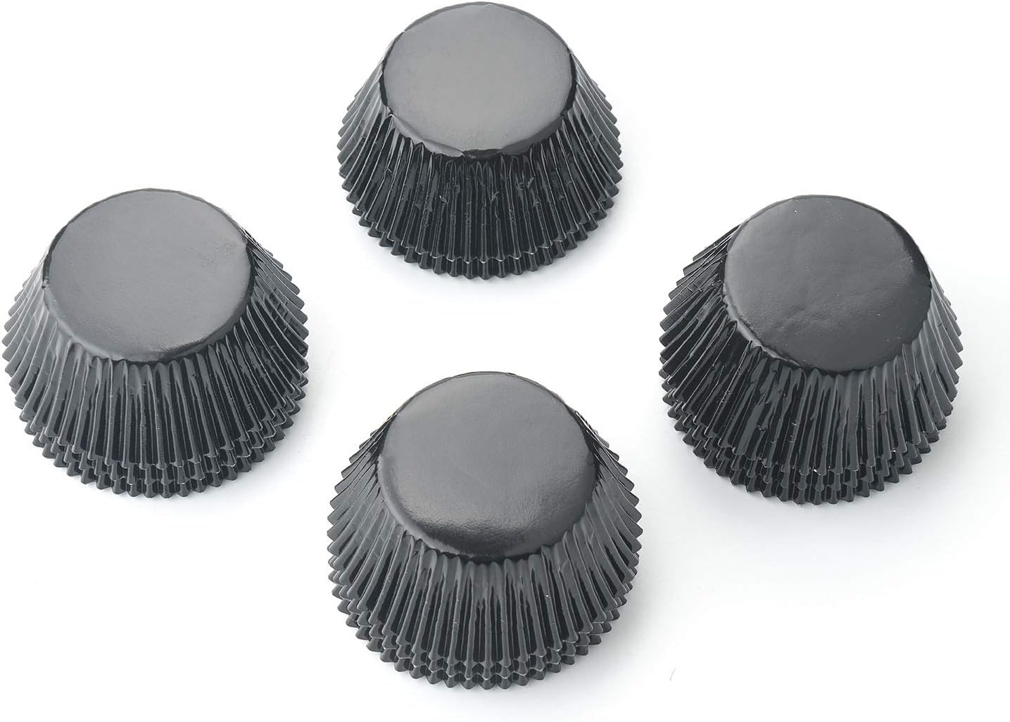 Gifbera Standard Black Foil Cupcake Liners Muffin Wrappers, 200-Count