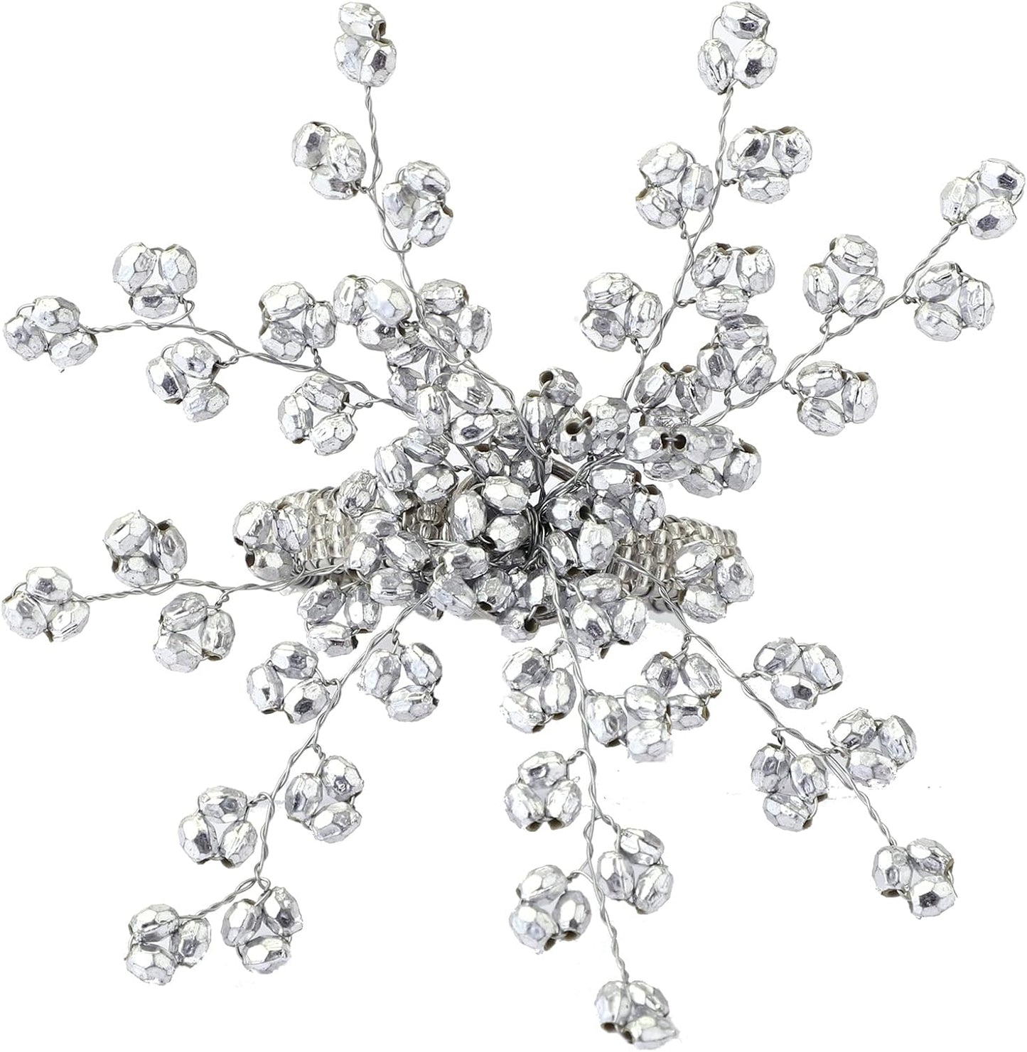 Napkin Rings Set of 12 for Dining Table Decoration Parties Everyday Metal Napkin Holder Silver (Pack of 12)