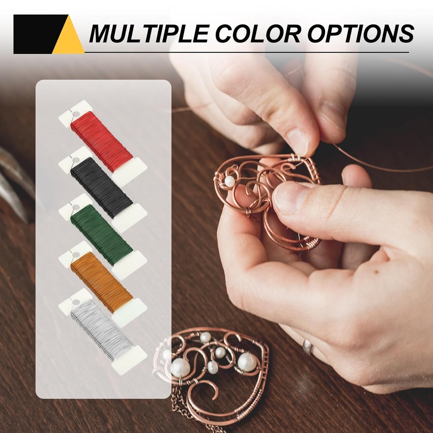 MECCANIXITY 114 Yards/345 Feet Metal Floral Wire 21 Gauge Gold Tone Flexible Paddle Thin Floral Wires for Craft, Christmas Wreath, Flower Arrangement, Wedding, Total 3 Roll