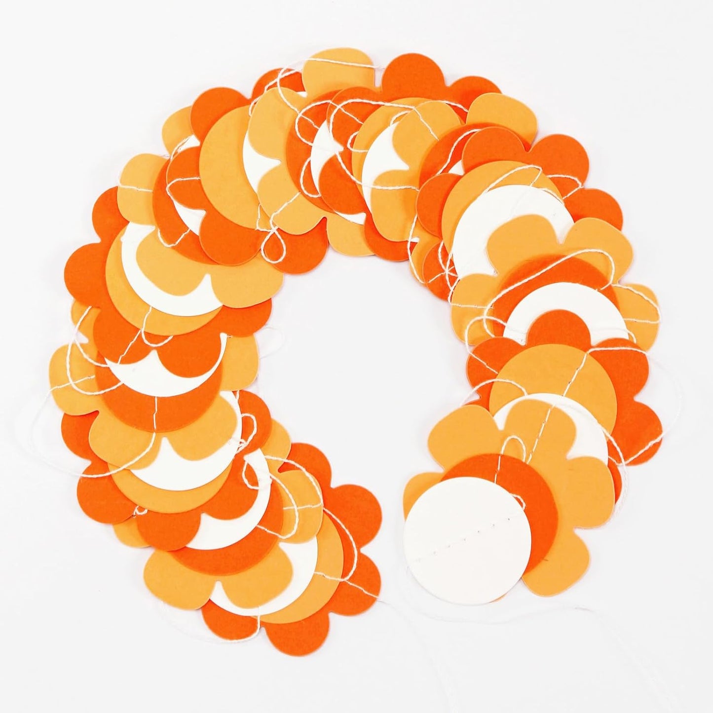 Orange-Beige Fall Baby-Shower Party-Decorations Garland - 64Ft Autumn Harvest Thanksgiving Friendsgiving Paper Streamers Banner,Boho Birthday Bridal Wedding Engagement Bachelorette Decor Ouruola