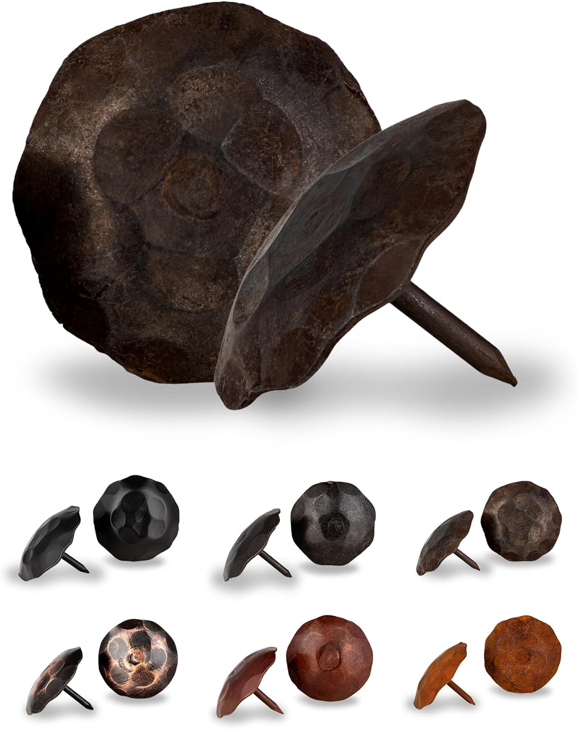 10 Pack 1.5" Round Head Iron Clavos Decorative Nails – Unfinished – Handmade Rustic Round Fasteners for Farmhouse Shutters, Faux Wood Beams, Barn Doors, Shutters, Gates – Ornamental Wood Accent