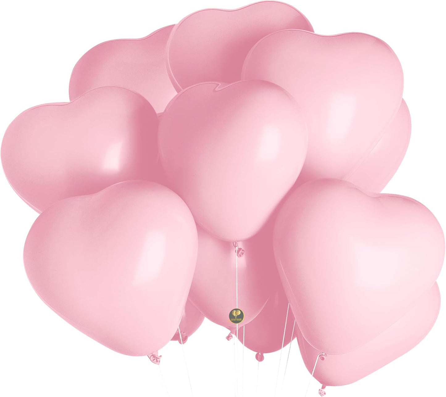 AFTERLOON® Biodegradable Balloons 24 pcs Pastel Pink 10 Inch Heart Shaped, Thickened Extra Strong Natural Latex Helium Float, Proposal Marriage Love Baby Shower Gender Reveal Wedding Bridal