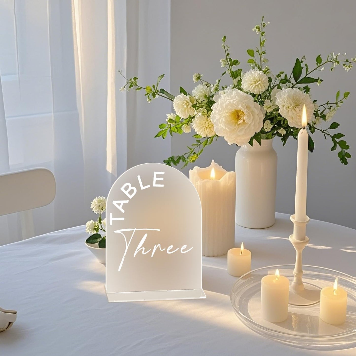 Frosted Arch Wedding Table Numbers 1-30 with Stands, 5x7 Inch Acrylic Arch Sign with Holder for Wedding Reception Table Centerpiece Decoration(New)