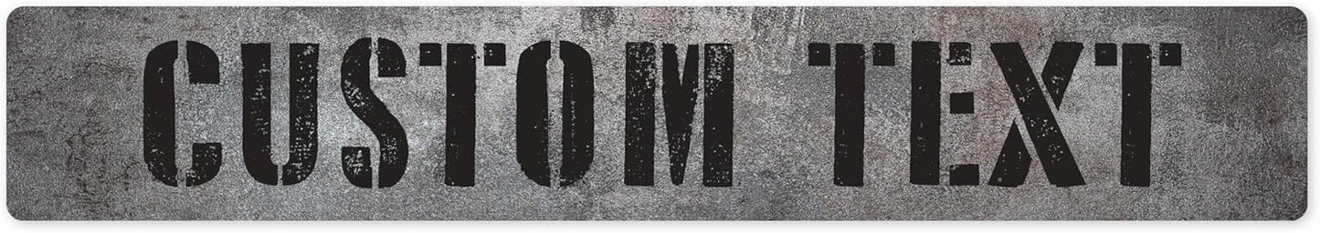 Custom Sign, Custom Street Sign, 11 Font Colors, 13 Font Styles, 4 Hole Options, 22 Sizes, 6x36 Inches, Rust Free DiBound, Fade Resistant, Made in USA by My Sign Center (Grunge Metal)