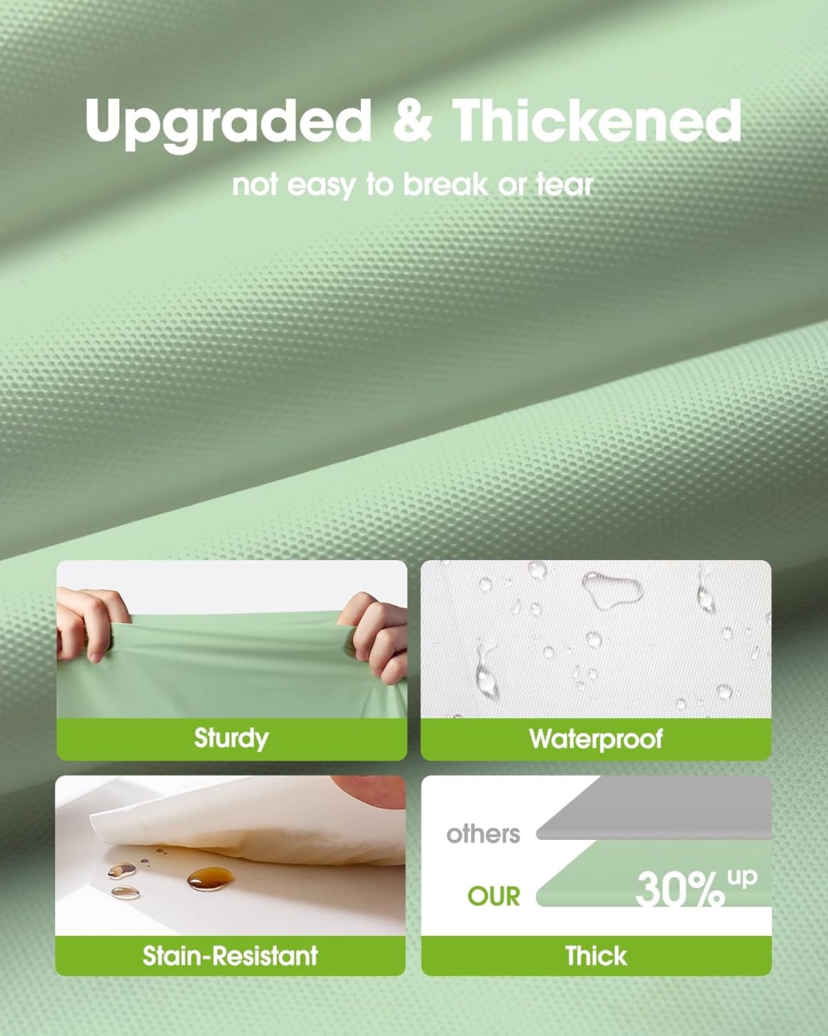 Pureegg Plastic Table Cloth Disposable 10 Pack, 54 x 108 Inch Table Cloths, Easter Party, Decorative Tablecloths, Rectangle, Light, Pastel Plastic Cover, Leakproof & Sturdy, Sage Green