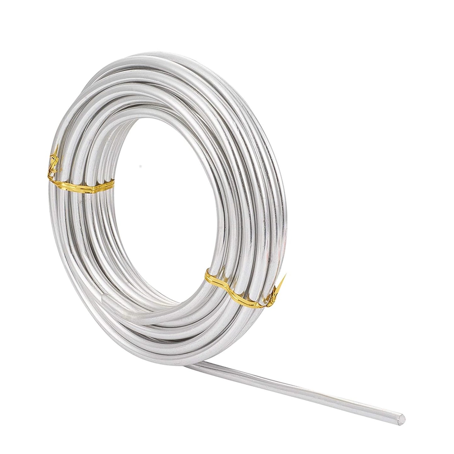 Fashewelry 22.96 Feet/Roll 6mm Thick Aluminum Wire Silver Bendable Metal Craft Wire for Beading Jewelry Craft Making