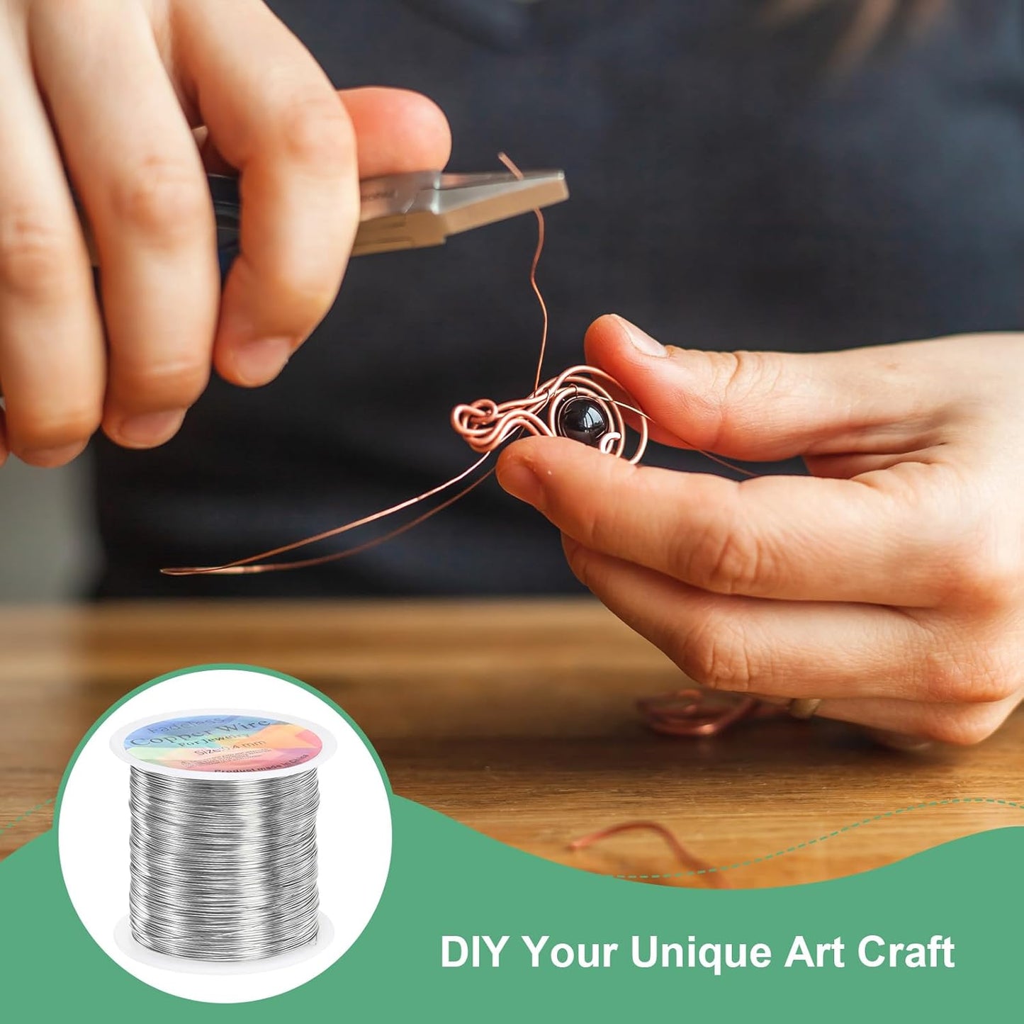 2-Rolls 0.4mm Jewelry Wire, 26 Gauge 328FT Craft Wire Copper Beading Wire for Jewelry Making/Planting/Weaving/DIY Crafting, Soft Metal Wires [100M, Silver White]