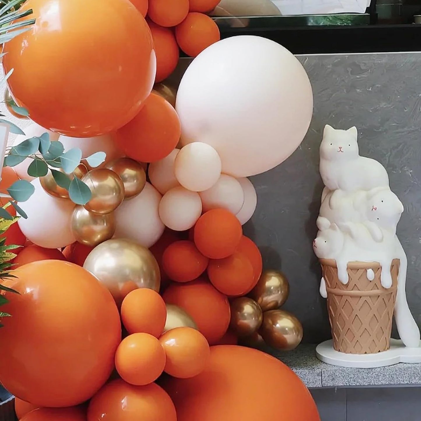 90pack Retro Orange Balloons Different Size 18/12/10/5 Inch Retro Orange Balloon Garland Arch Kit for Graduation, Wedding, Birthday, Baby Shower, Anniversary Party Decorations