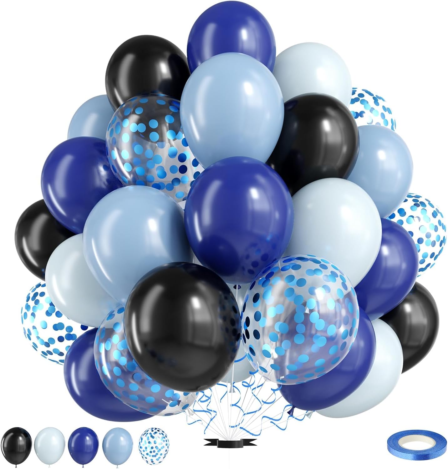 Race Car Balloon,Blue and Black Balloons,Dusty Blue Black Latex Balloon for Boys Girls Baby Shower Race Car Birthday Party Decoration