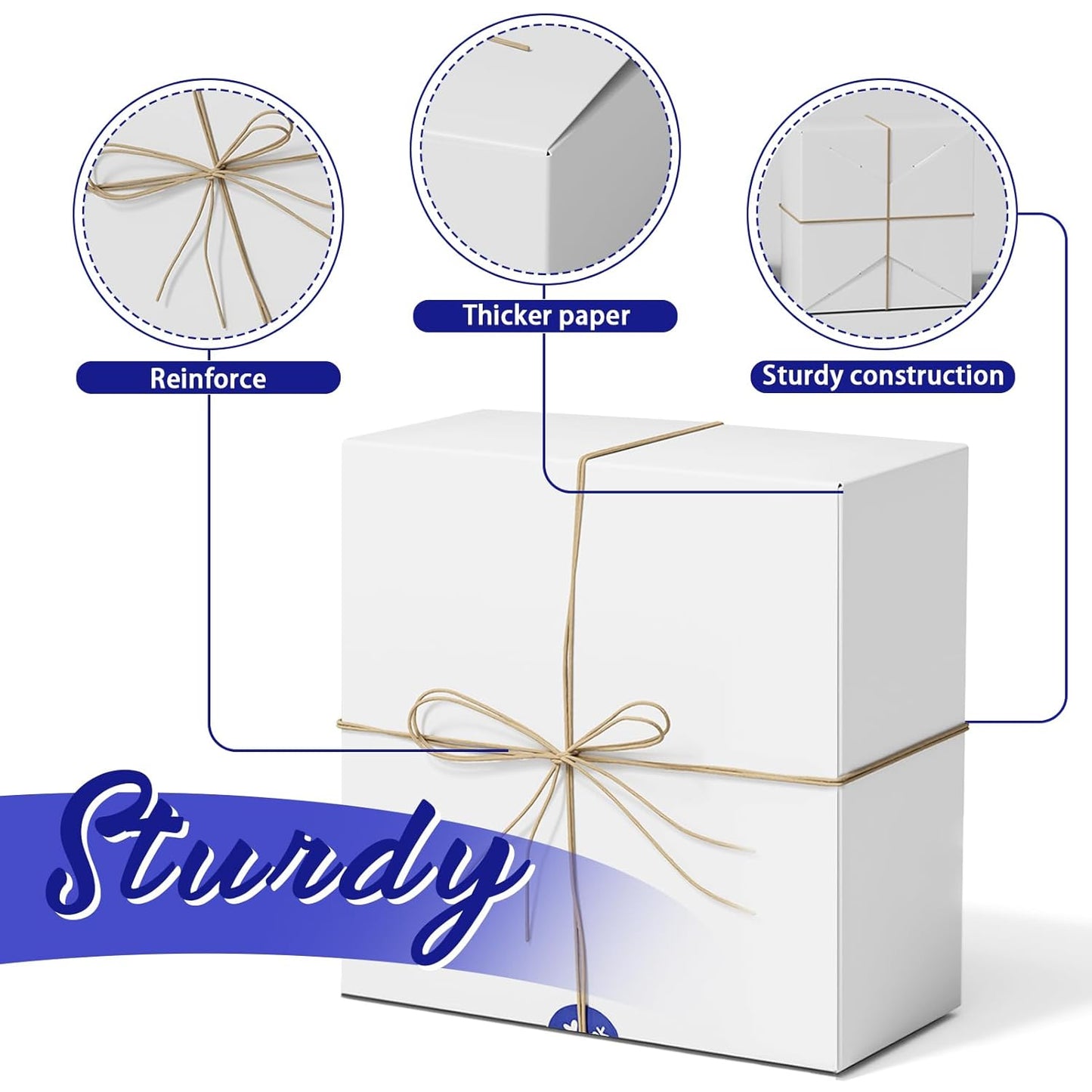 MESHA White Gift Boxes with Lids 8x8x4'' 100PC, Gift Boxes Bulk for Small Business, Bridesmaid Proposal Boxes with Lids for Engagement Wedding Favors