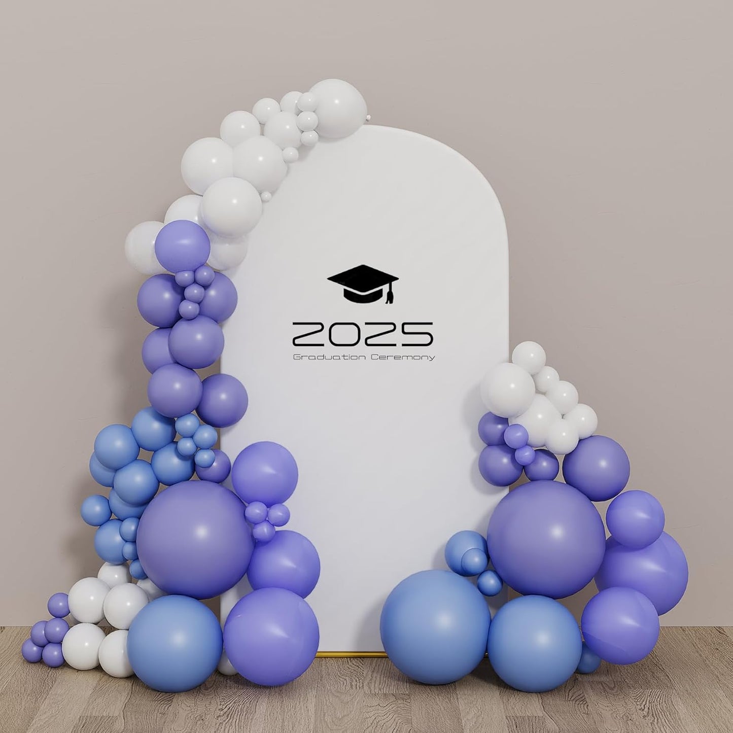 UDEAR 6.6FT Metal Arch Stand with White Cover, Arc Design with Fitted Cover, for Weddings, Parties, Baby Showers, Climbing Plants, Photo Backdrops