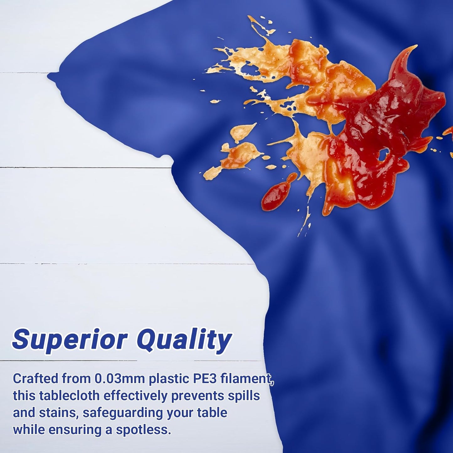 QZYL 4 PCS Blue Tablecloth, 54 x 108 Inches Plastic Table Cloth Disposable, Table Cloth for Parties, Picnic, Camping and Baby Shower Decorations, Leakproof Table Cover of Indoors Outdoors