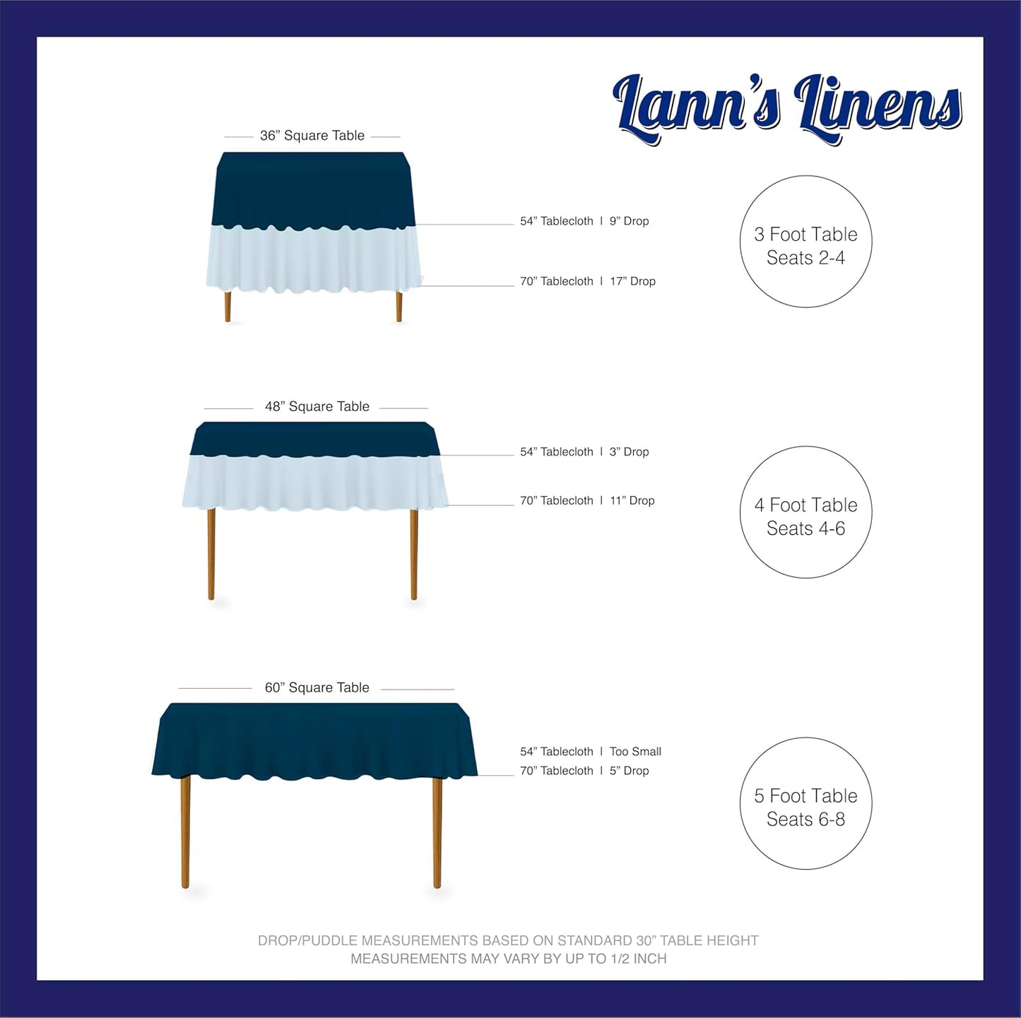 Lann's Linens - 70" Square Premium Tablecloth for Wedding/Banquet/Restaurant - Polyester Fabric Table Cloth - Hunter Green