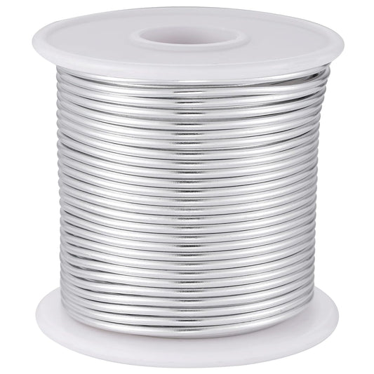 12 Gauge Sliver Aluminum Craft Wire (105FT) - Anodized for Jewelry Making, Beading Floral, Plant Gardening, Sculpting & Modeling Craft Wire (Sliver #1, 2mm)