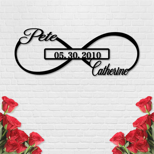 Personalized Infinity Symbol, Metal Love Sign, Love Sign Infinity Heart Sign Metal Wall Decor, Metal Wall Art Decor, Valentine'S Day Gift For Her, Personalized Anniversary Wedding Gift For Couple