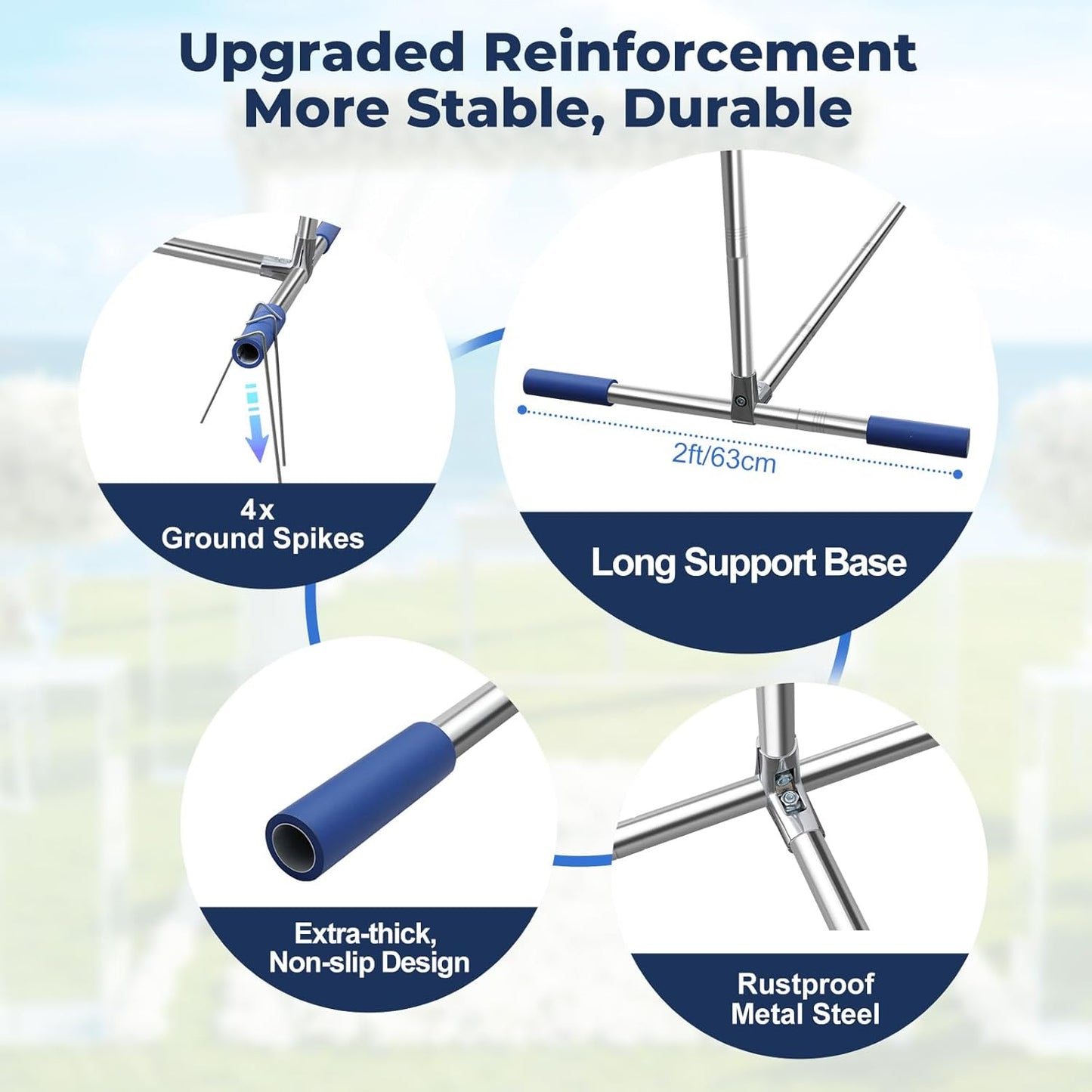 Backdrop Stand Metal 7*4FT Square Arch, Heavy Duty Rustproof Frame with Wide Legs for Wedding/Party Decor, Easy Assemble & Reusable (3 Sizes, Silver)