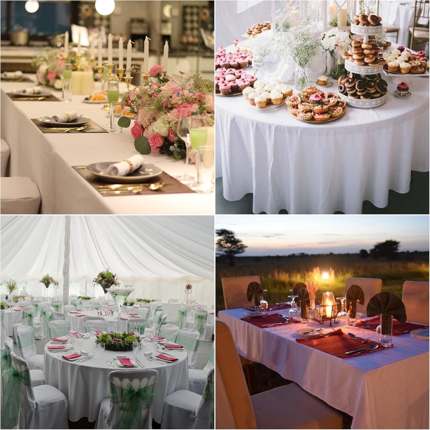 Fokitut 2 Pack Waterproof Rectangle Tablecloth, 60x102 Inch, Stain Resistant and Wrinkle Polyester Table Cloth, Fabric Table Cover for Kitchen Dining, Wedding, Party, Holiday Dinner-Mediterranean Blue