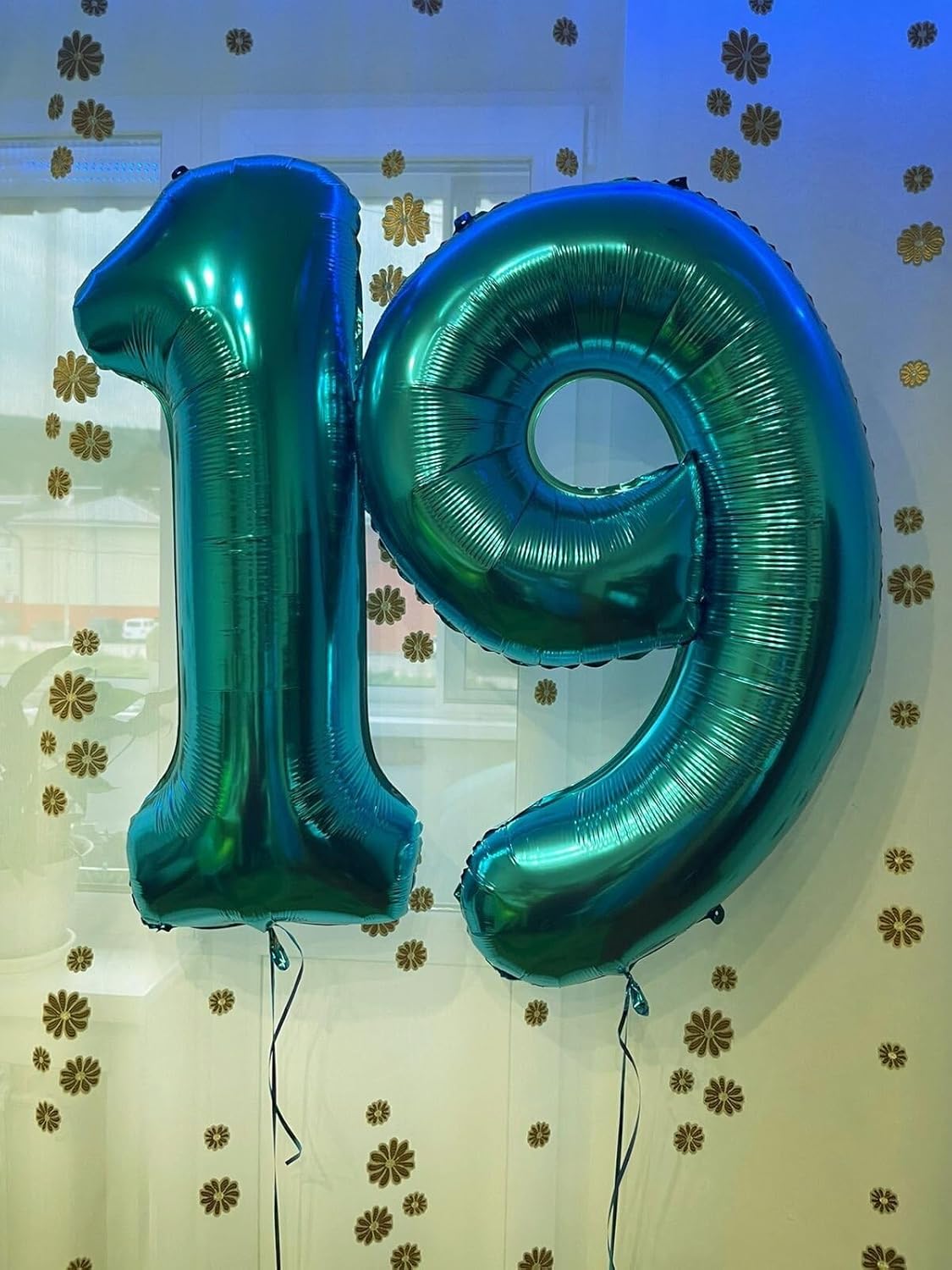 40 Inch Big Teal Blue 9 Balloon Number, Jumbo Giant Happy 9th 19 29 39 49 99 Birthday Party Decorations, Teal Blue Large Nine Mylar Foil Anniversary Birthday Party Engagement Decorations