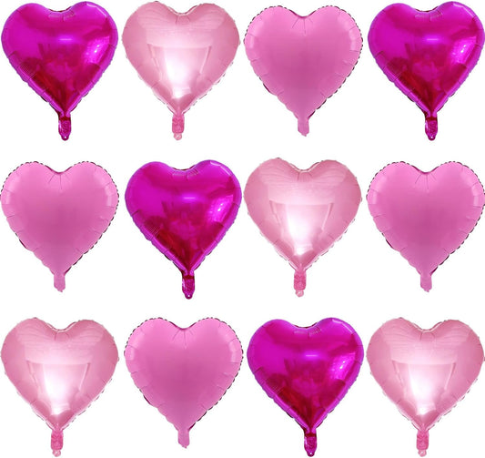 Pink Heart Shaped balloons Pack of 12,18 Inch Love Valentine Balloons Heart Romantic Balloons For Valentines Day Propose Marriage Wedding Bridal Shower Engagement Party Decorations