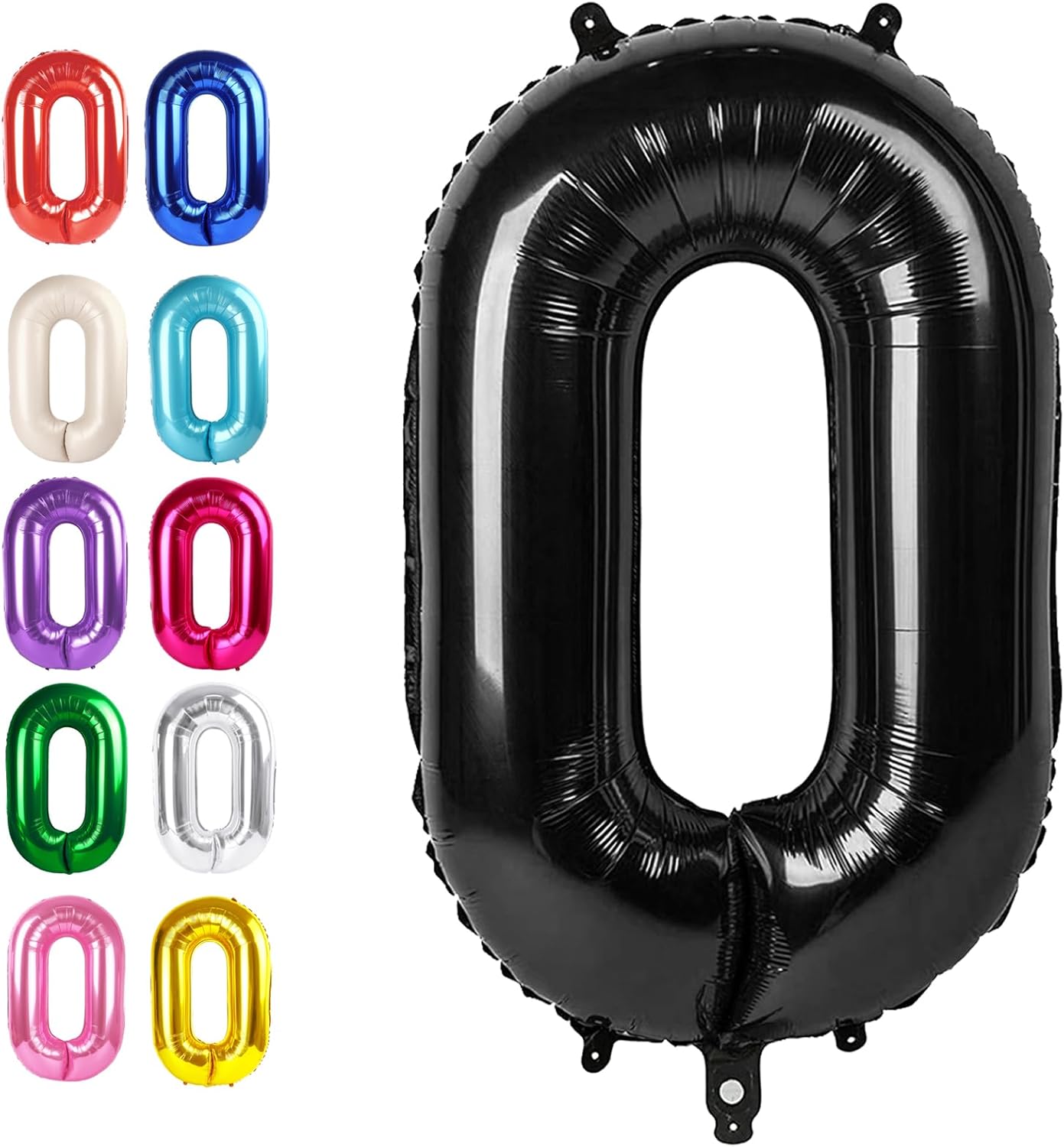 Black 40 Inch 0 Number Balloons, Balloon Decorations for 10 20 30 40 50 60 70 80 90 100 Birthday, Foil Giant Birthday Graduations Anniversary Party