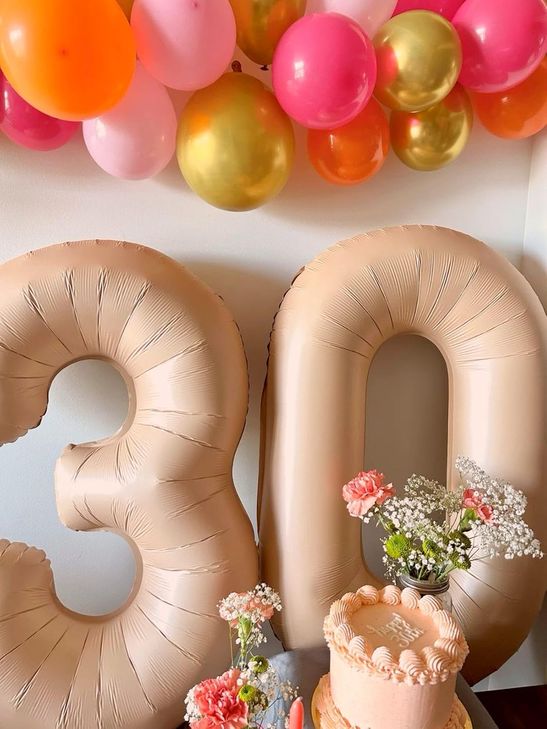 Light Brown Number 7 Birthday Balloon 40 Inch, Digital Balloons for 7 17 27 70 77 Party Celebration Decorations Supplies,Light Brown Mylar Foil Numbers Balloon for Seven Wedding Anniversary