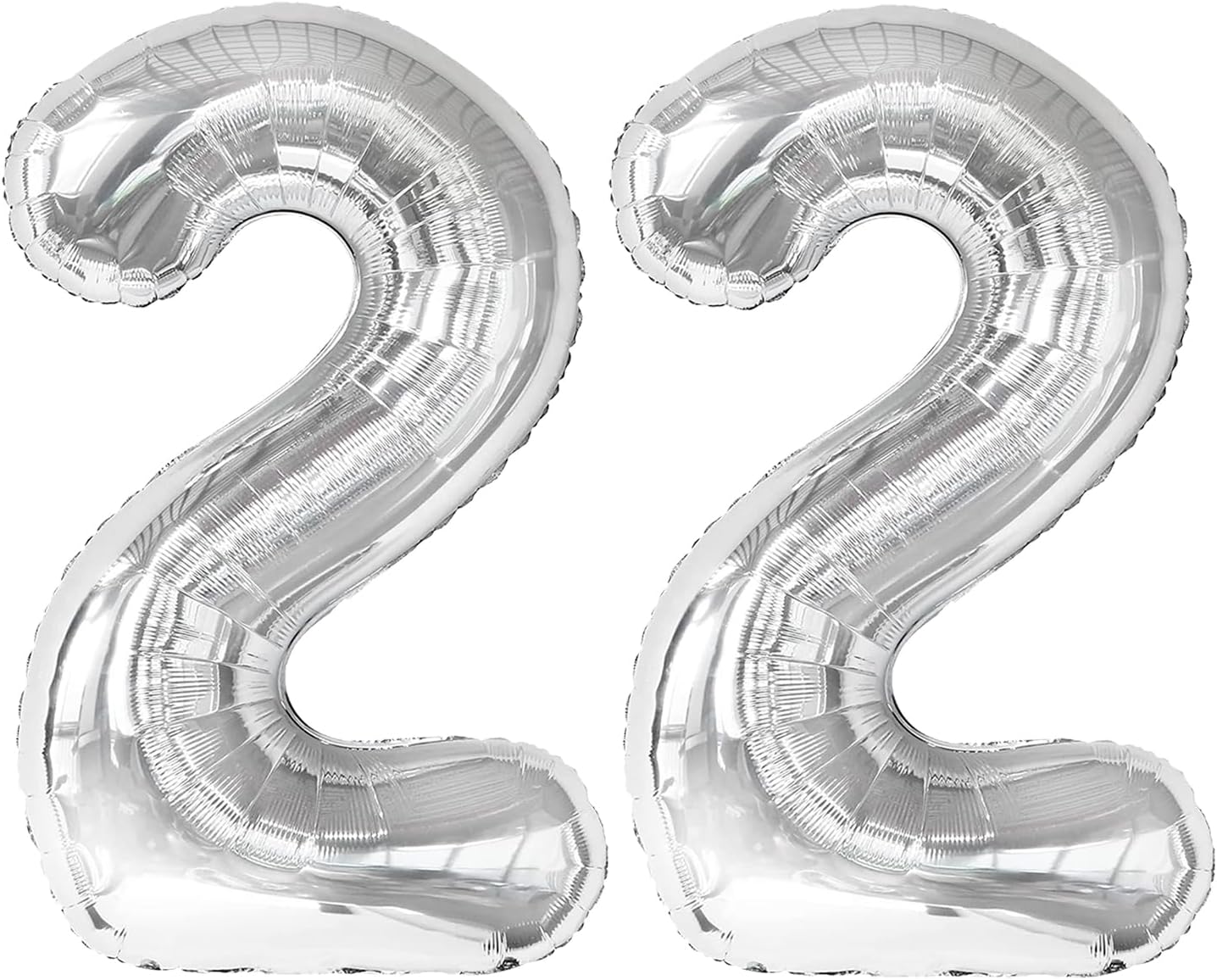 40 Inch Big Silver Number 22 Balloon Birthday Decoration, Number 22 Helium Balloon 22 Celebration, Boy Girl Baby Anniversary Party Graduations Supplies Decorations