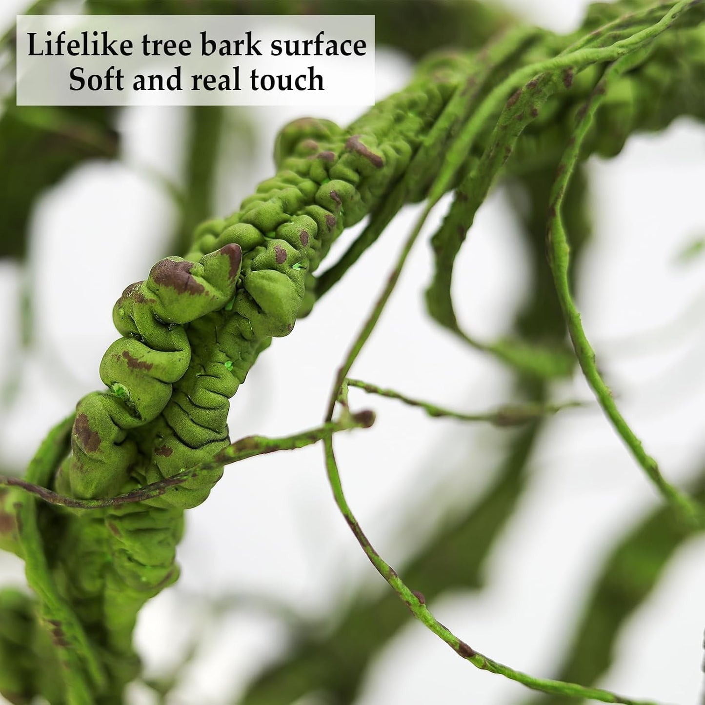 118 inch Big Artificial Green Tree Branches Ivy Grapevine Garland Fake Tree Trunk Wall Door Hanging Plants Twigs Moss for Garden Home Wedding Outdoor Jungle Leaves Room Decoration