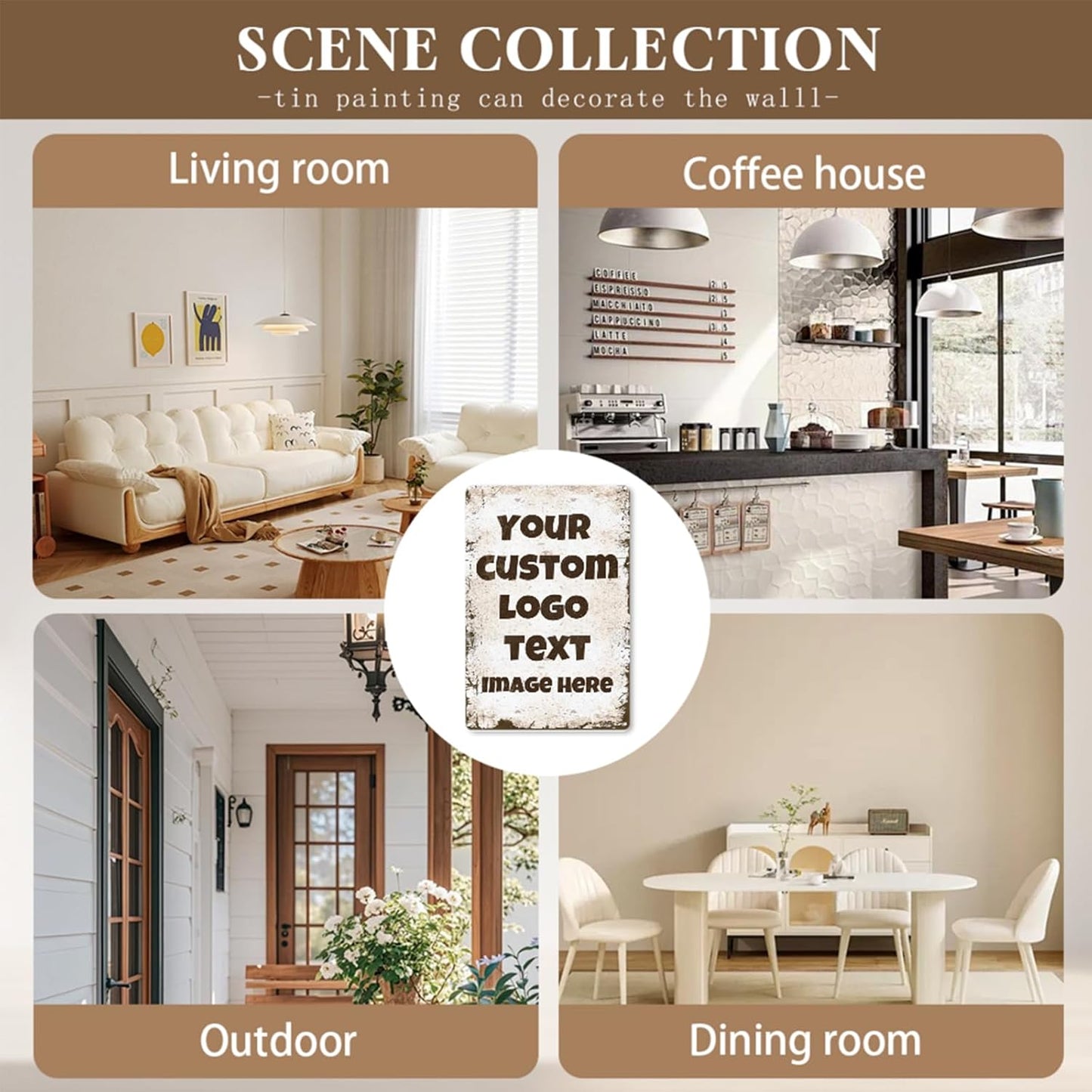 Personalized Metal Sign Custom with Photo Text Logo for Outdoor Yard Garden Home Business Wedding Wall Decor Street Sign Style (Vertical)