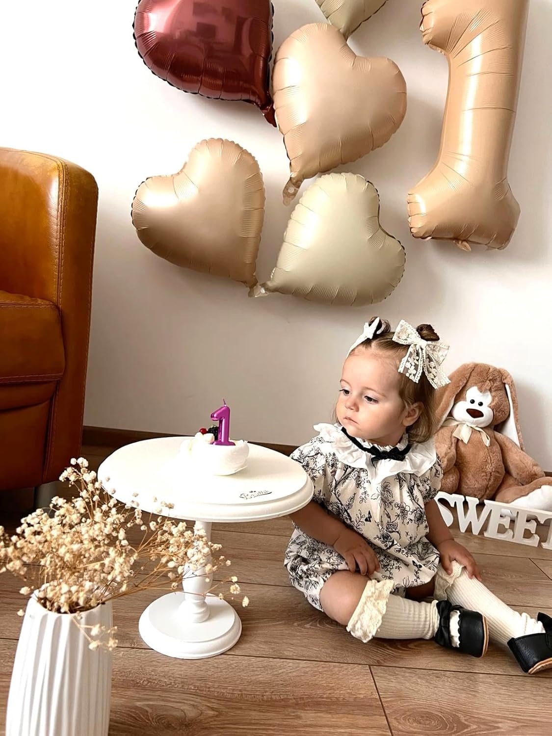 Light Brown Number 1 Balloon 40 inch, Number 1 Birthday Balloons for Boy Girl, Light Brown Foil One Balloon for 1st 10 11 12 16 18 Birthday Party, Anniversary Celebration Numbers Decorations