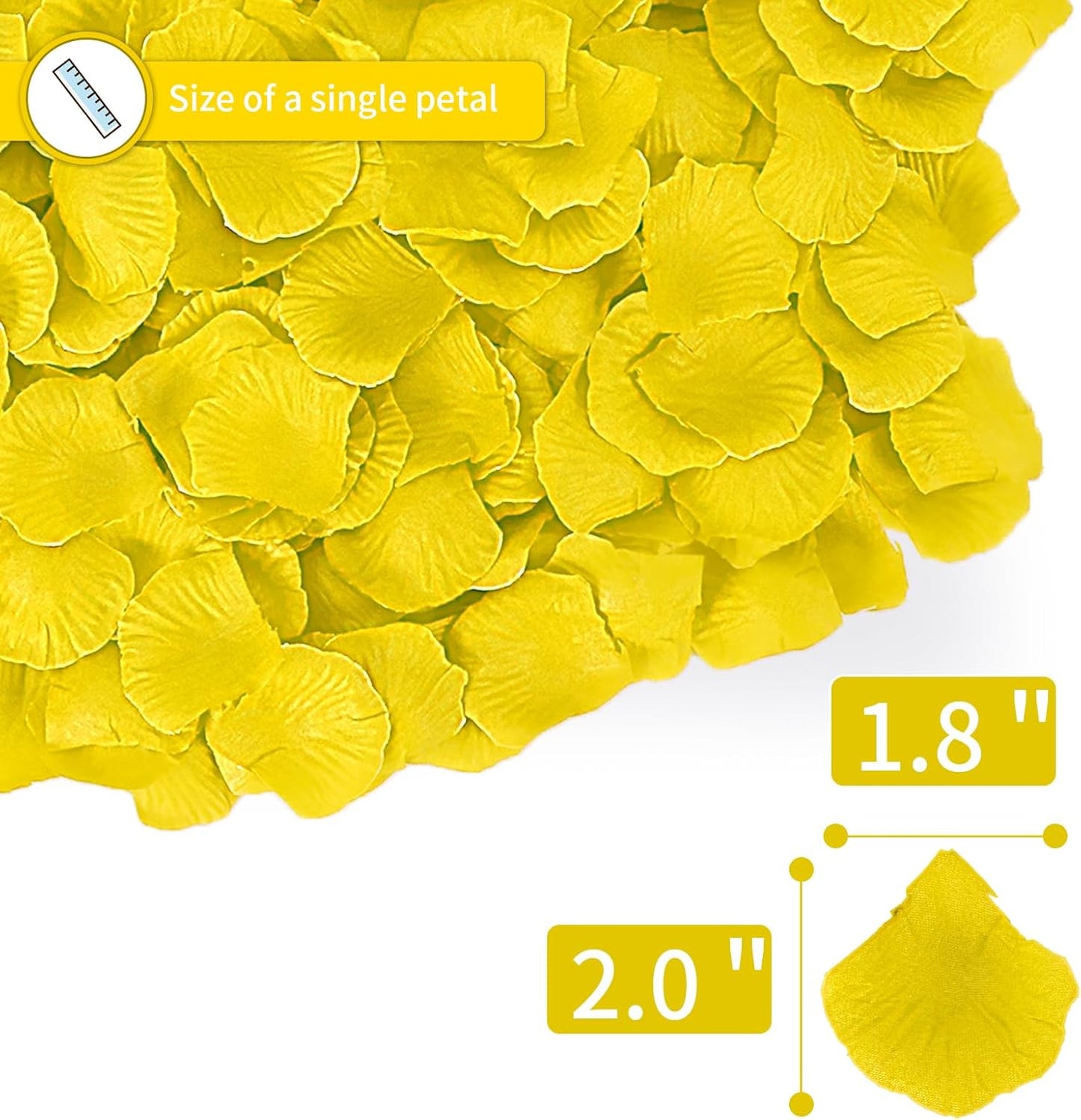 1000 Pcs Artificial Fake Rose Petals,Flower Petals for Romantic Night, Engagement, Party, Wedding, Event Flower Decorations, in Bulk(Yellow)