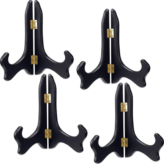 Tatuo 4 Packs Wooden Display Stand Decorative Plate Stands for Display Picture Frame Holder Easels