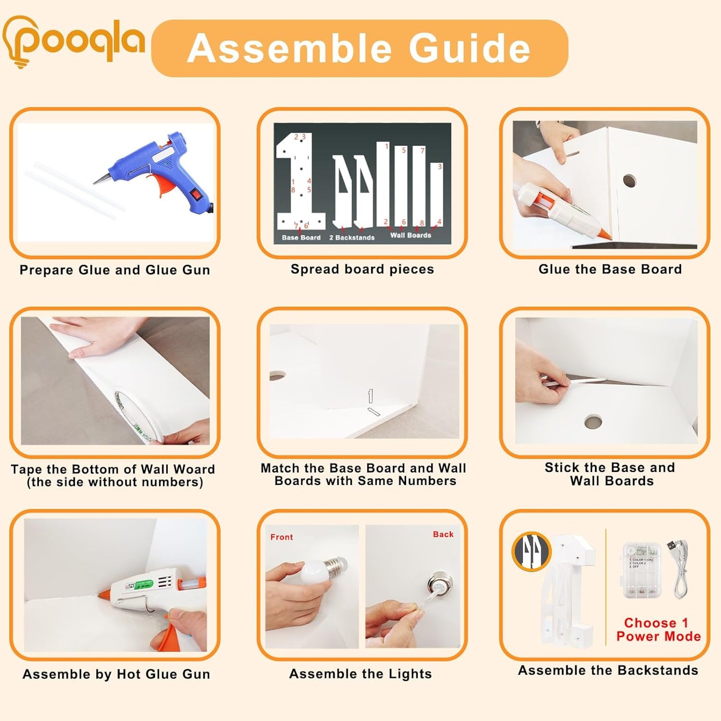 Pooqla 3FT Light Up Numbers, LED Giant Lighted Marquee Numbers, Mosaic Numbers for Balloons for 10th Birthday Decoration Anniversary Wedding Party Decor, Pre-Cut Frame Large Number 0