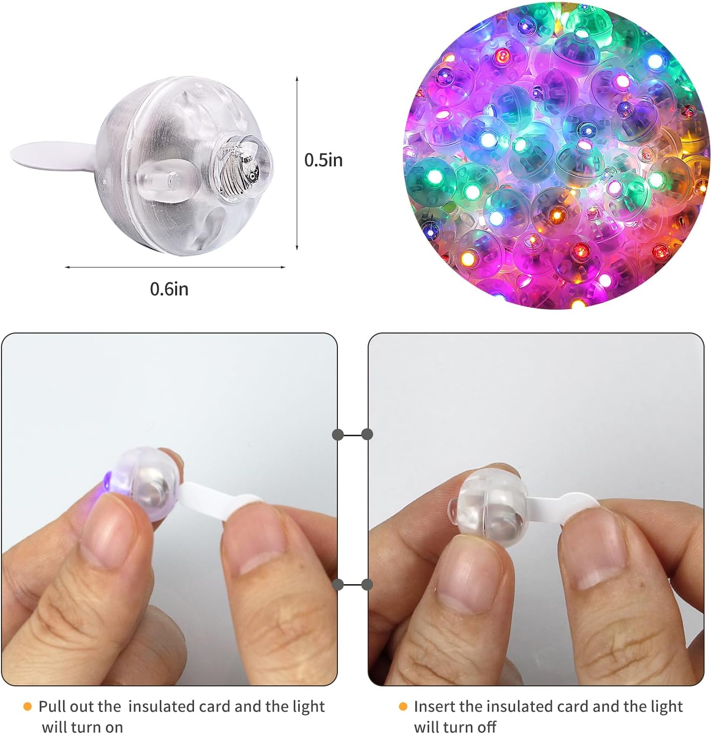 Aogist 100Pcs Multicolor Balloon Lights with Hook,Long Standby Time,Waterproof Mini Light for Birthday Party Wedding Christmas Halloween Easter Decorative (Flash)