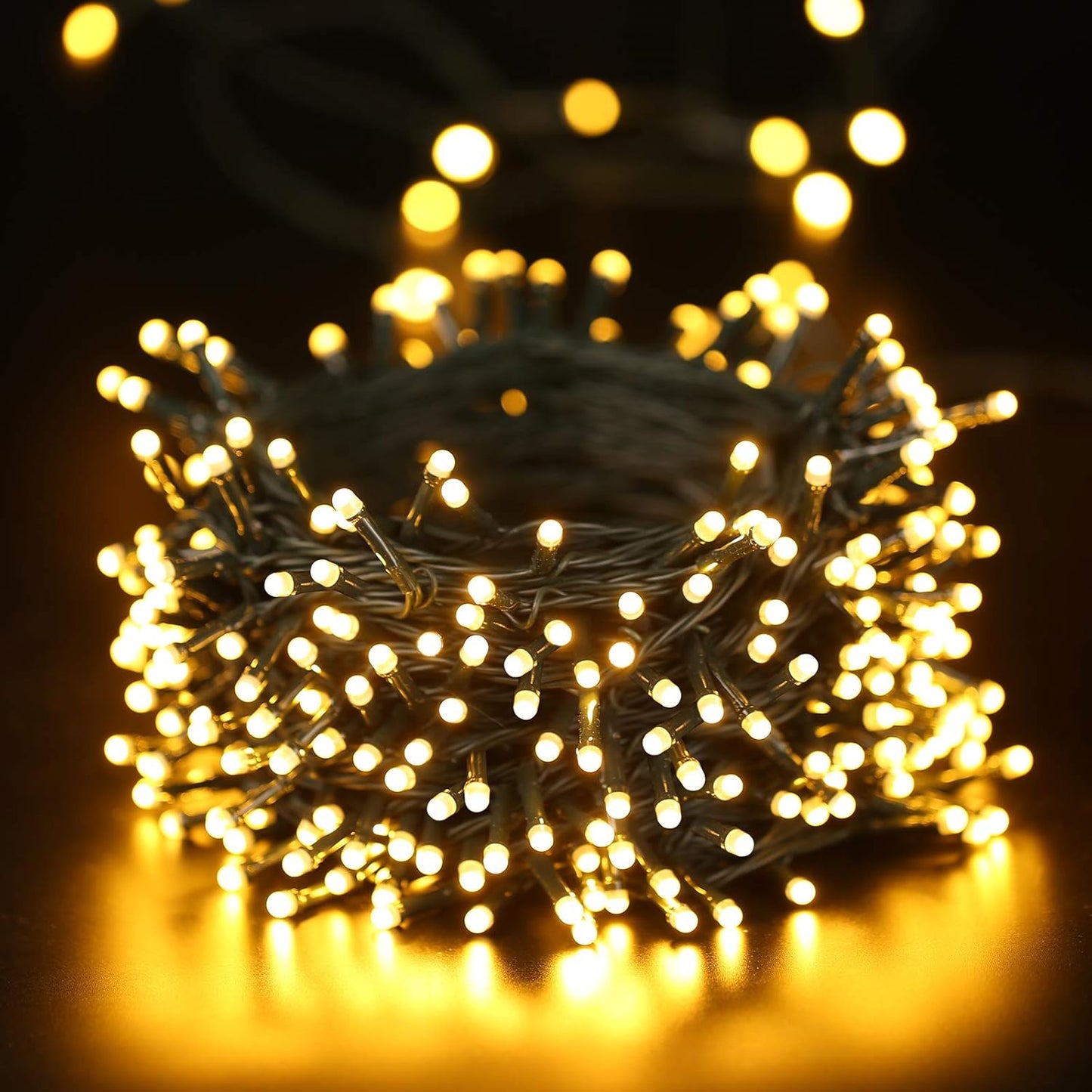 Toodour Solar Christmas Lights, 121ft 350 LED 8 Modes Outdoor Christmas String Lights, Waterproof Solar String Light for Xmas Tree, Fence, Holiday, Party, Balcony, Outdoo Xmas Decorations -Warm White