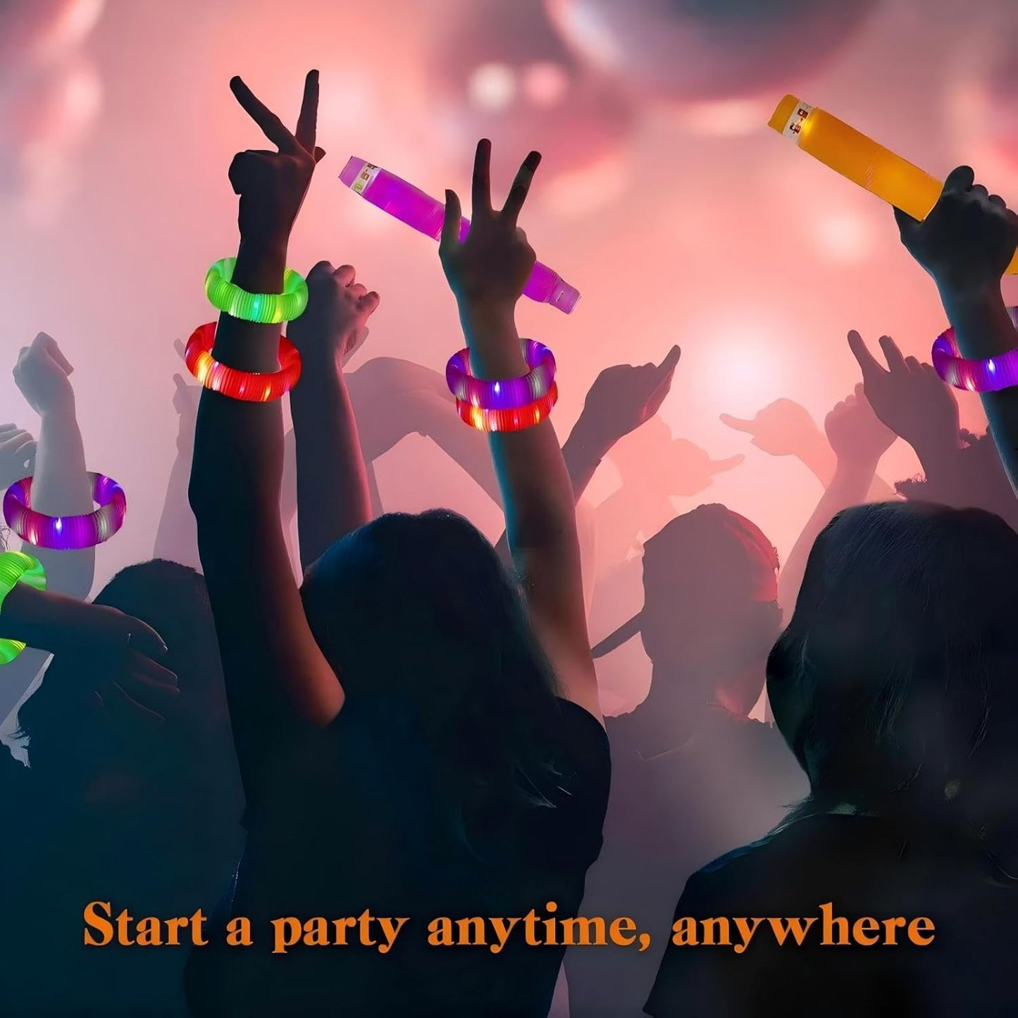 Blue 6 Pack Light Up Party Favors Supplies,Bulk Glow Sticks Bracelet,Necklace Accessories for Kids,Birthday Return Gifts Treats,Easter Basket Goodie Bag Stuffer Fillers for Boys Girls