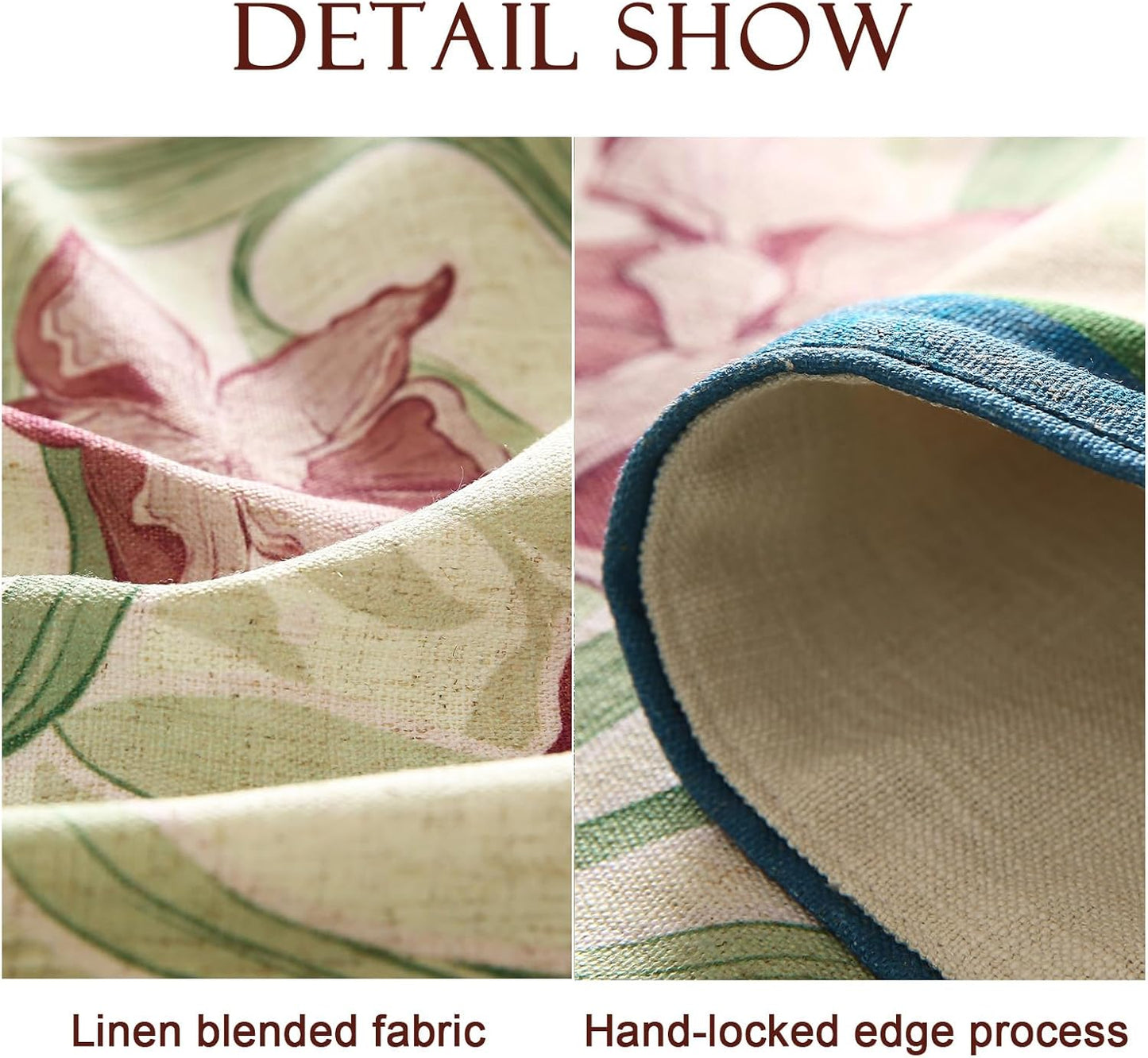 patdrea Designer Elegant Bright Linen Table Runner 71 Inch Long, Mauve Iris Floral Pattern Table Mat, Decoration for Kitchen Dining Table Coffee Table Shelf Cabinet Banquet Christmas ,12"*71"