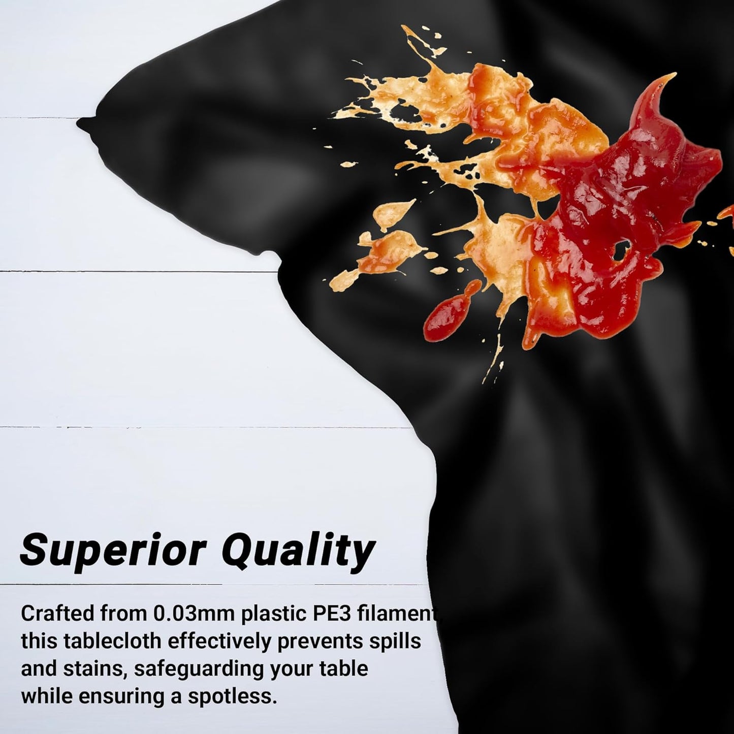 QZYL 4 PCS Picnic Table Cover with Bench Covers, Black Plastic Table Cloths, 54 X 108 in Disposable Waterproof Rectangle Table Covers for Camping Birthdays Weddings Parties Christmas