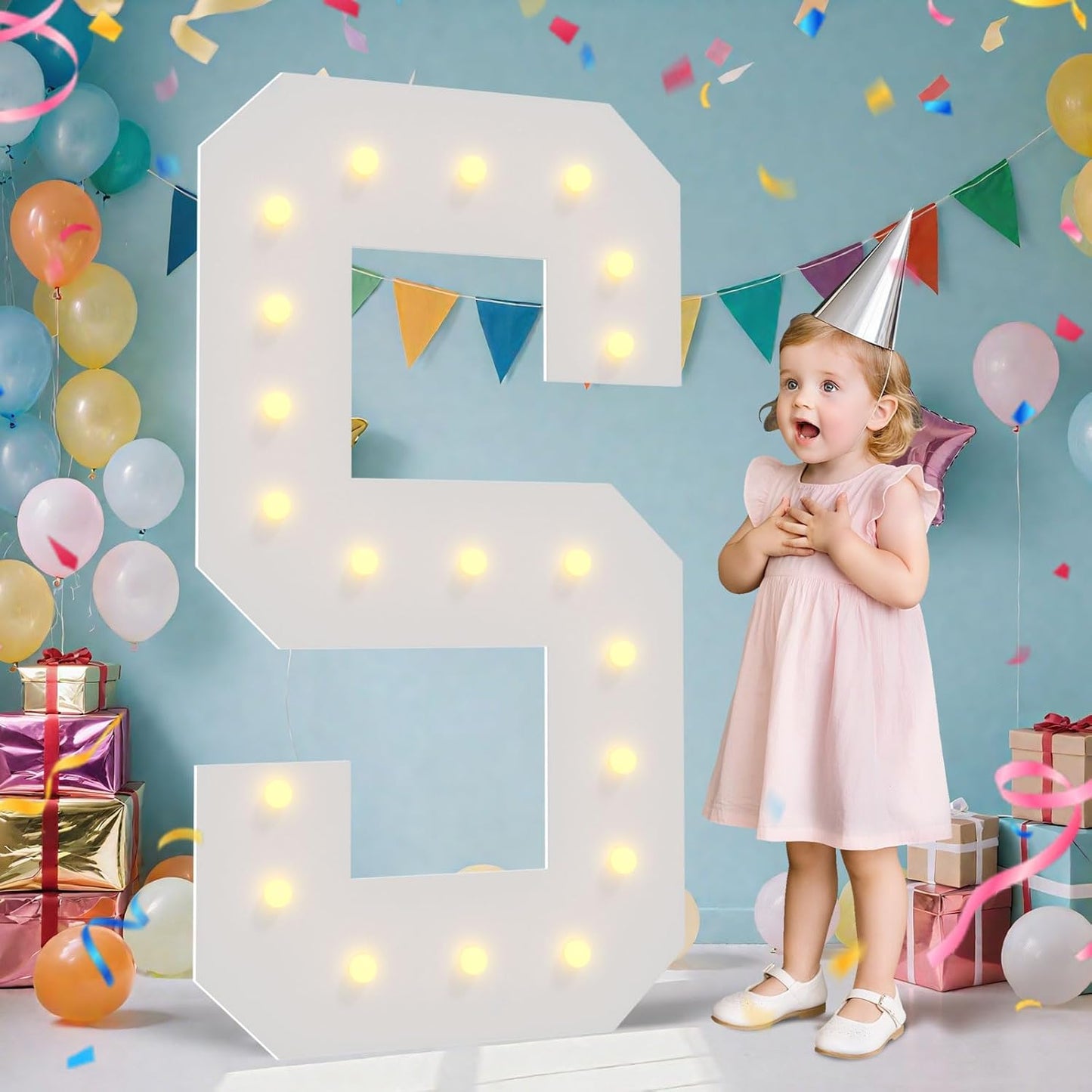 4FT Marquee Light Up Letters - Large Marquee Letters 4 Feet Tall for Birthday Party Decorations, Big Letter for Wedding Event Marry Me Baby Shower Bridal Shower, Letter S