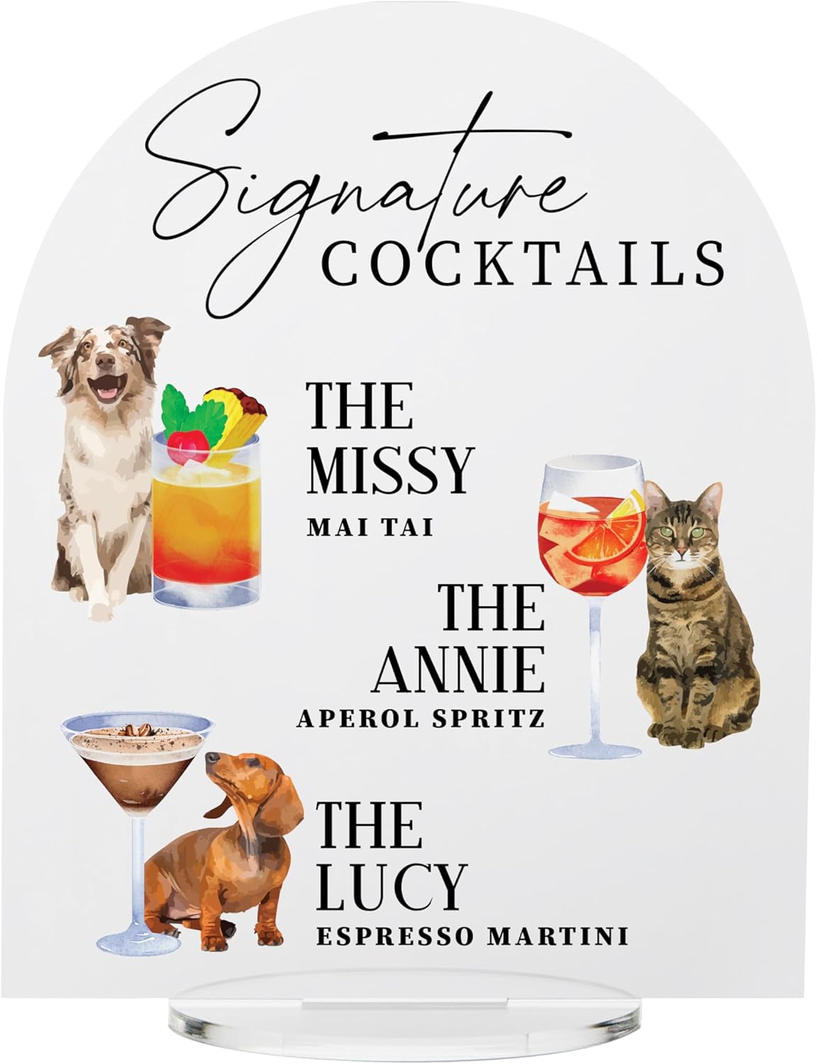 Pet Signature Drink Wedding Signs