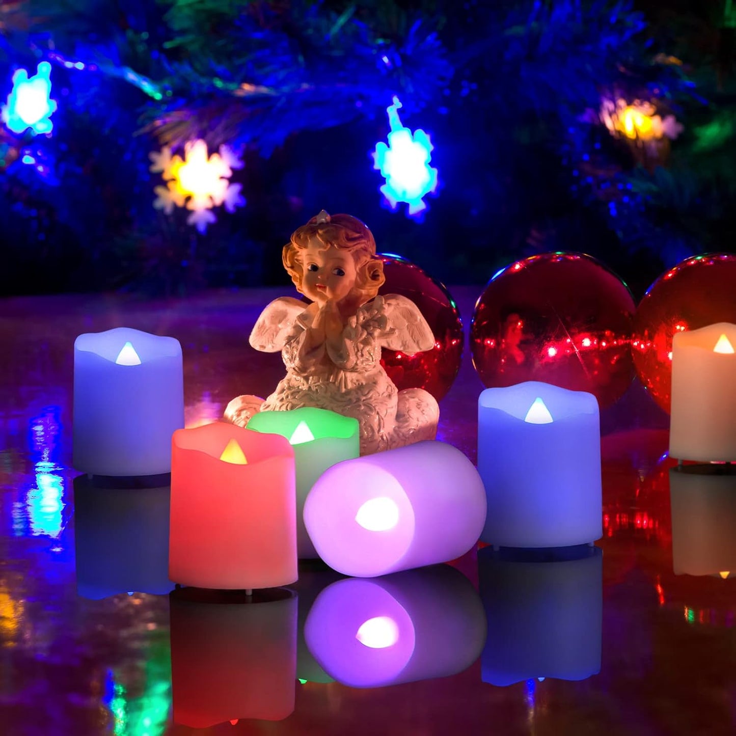 FREEPOWER Rechargeable Color Changing Tea Lights Candles with Remote Battery Operated Flameless Votive Candles for Romantic,Festival Clebration Halloween and Christmas Decor Set of 6……