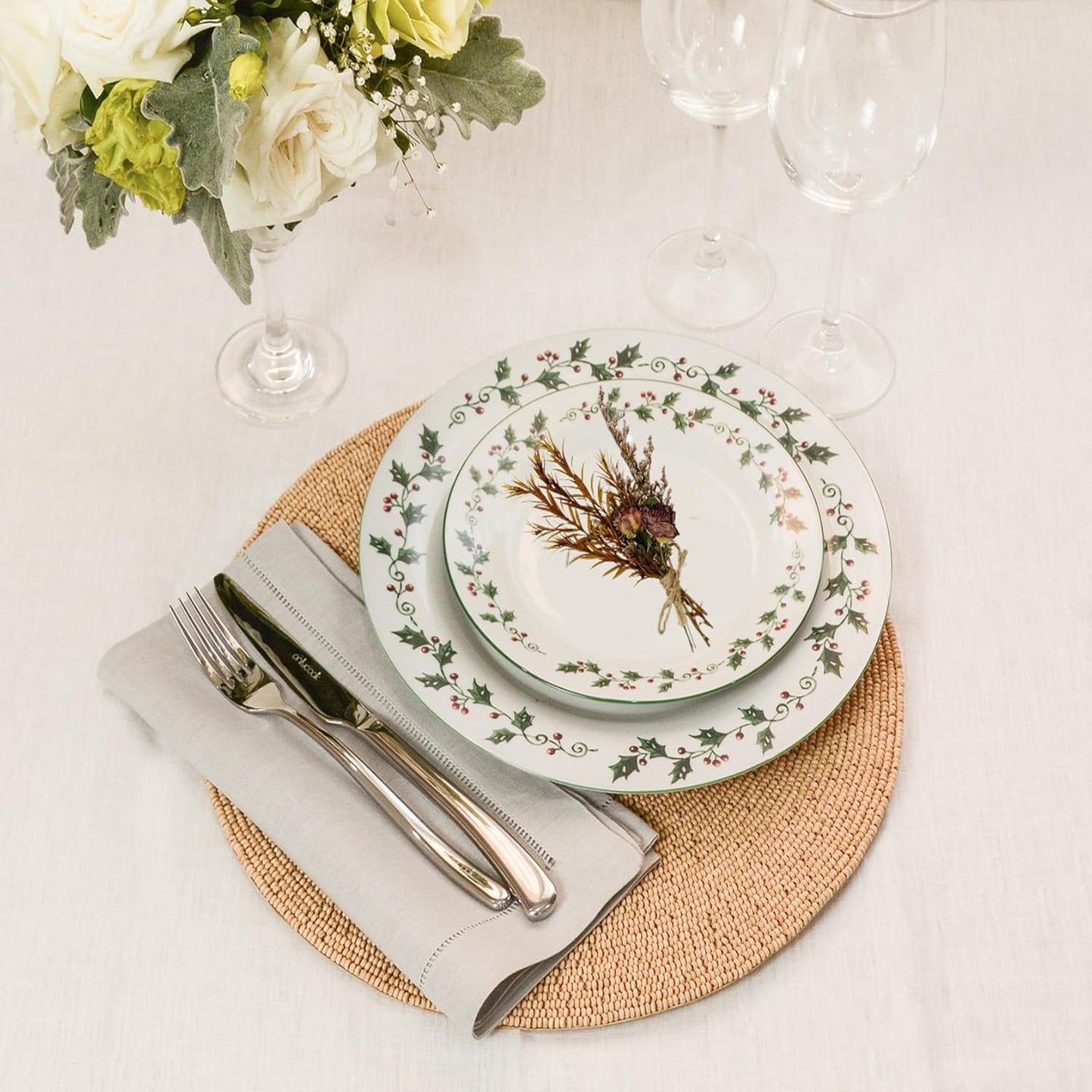 CROISSANT Mini Dried Flower Bouquet 24PCS, Mixed Natural Mini Dried Flowers Bundles,Dried Flower Mixed Bouquet Suitable for Handmade DIY Greeting Card Decoration,Multi-Purpose Craft Flowers