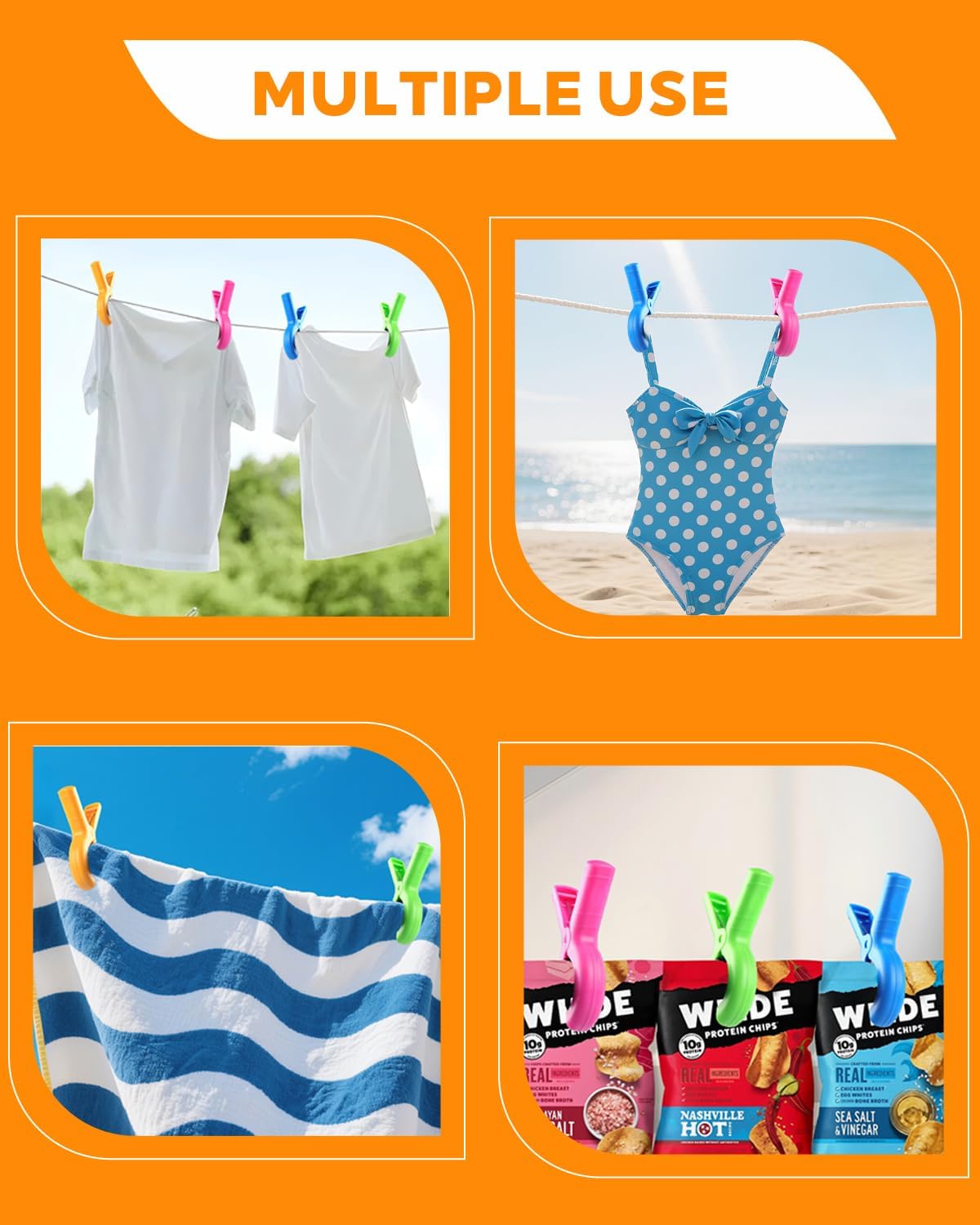 12 Pcs Beach Towel Clips for Beach Chairs, 3.7 Inch Clothes Pins for Cruise & Pool, Windproof Chair Clips for Towel Holder, 4 Colors