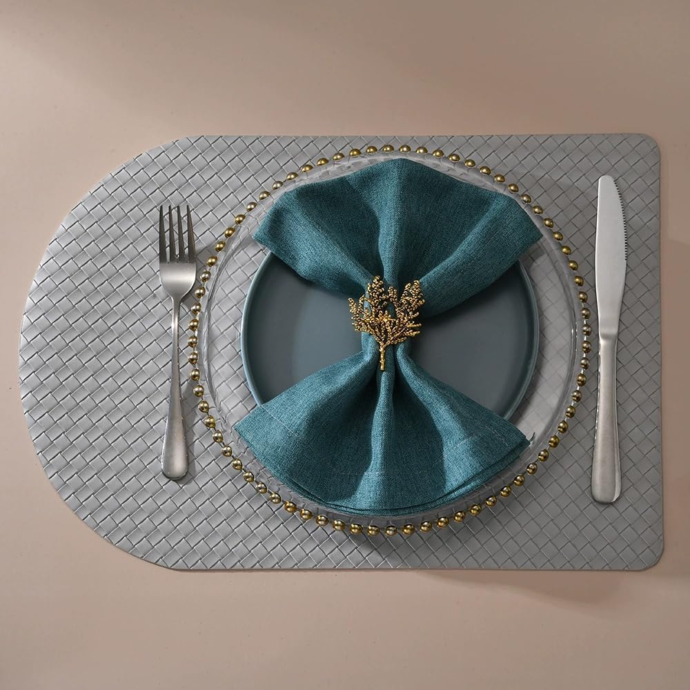 Set of 6 Gold Branch Design Napkin Rings - Elegant Metal Decor for Dinner Table, Wedding, Party