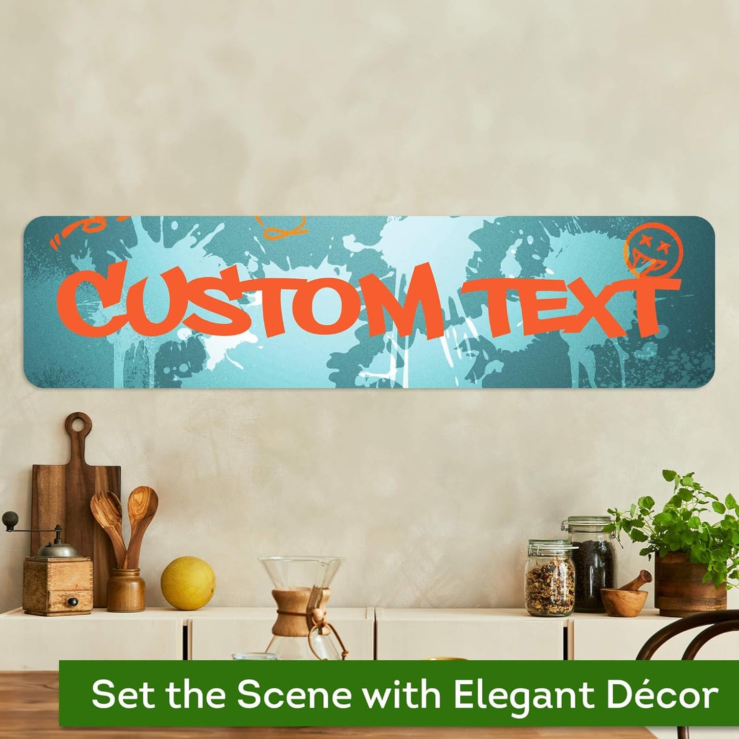 Custom Sign, Custom Street Sign, 11 Font Colors, 13 Font Styles, 4 Hole Options, 22 Sizes, 8x32 Inches, Rust Free DiBound, Fade Resistant, Made in USA by My Sign Center (Graffiti)