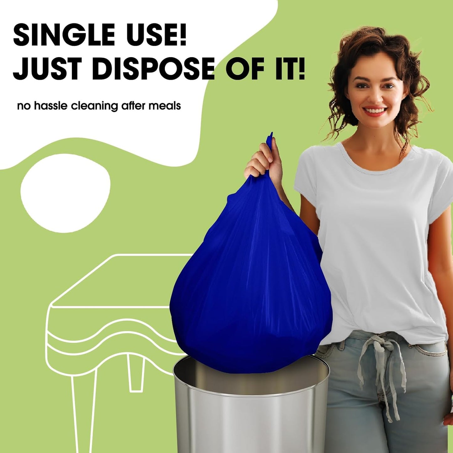 Pureegg Plastic Table Cloth Disposable 10 Pack, 84'' Round Table Cloths, Graduation, Patriotic Decorations, Thanksgiving, Veterans Day Tablecloths, Round, Plastic Cover, Leakproof & Sturdy, Royal Blue