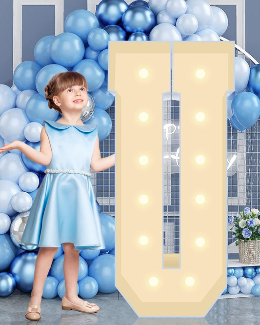 4FT Marquee Plastic Letters U - Light up Letters U Are Made from Corrugated Plastic Board - Quick Assembly Without Tools, Disassembled Components Can Be Used for Garage Sale Signs, Yard Sale Signs