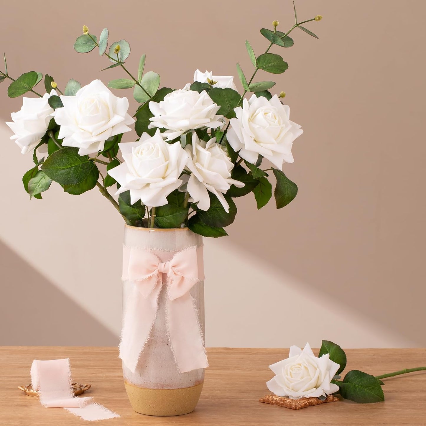 DORIS HOME Pink Chiffon Ribbon for Flower Bouquet, 2" x21Yd Fabric Ribbon for Gift Wrapping, Handmade Frayed Ribbon for Wedding, Chiffon Silk Ribbon for Christmas Decorations