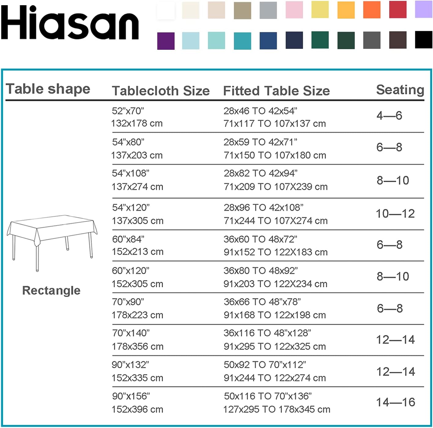 Hiasan Royal Purple Tablecloth for Rectangle Tables - Waterproof and Spillproof Washable Fabric Table Cloth for Dining Room Kitchen Party, 60 x 84 Inch