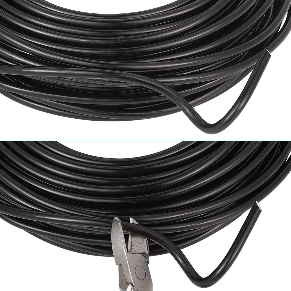 Fashewelry 65.6 Feet 3.5mm Aluminum Wire Black Bendable Metal Craft Wire for Beading Jewelry Craft Making